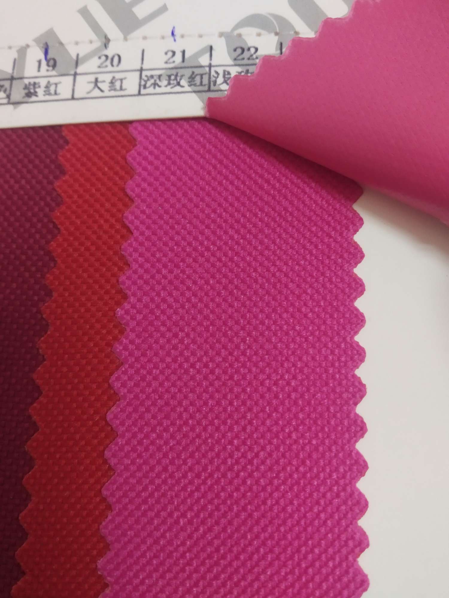 TY-- 003 600D3*4 Plain Texture 21# Deep rose Red details Picture