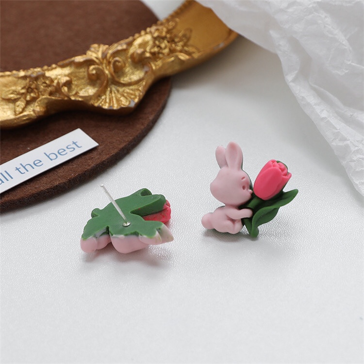 Cute little bunny little princess cute fancy holiday earrings