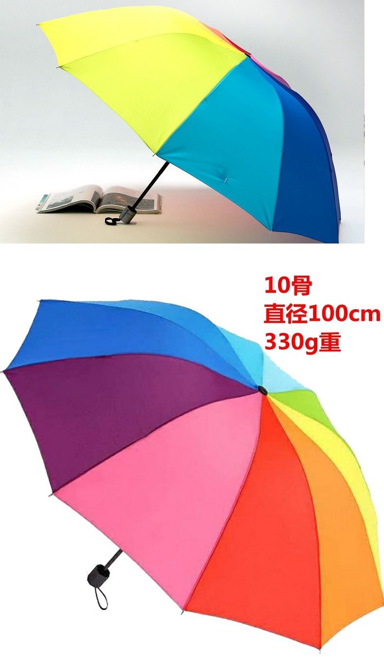 彩虹伞🌈三折碰起太阳伞遮阳伞防紫外线晴雨伞商务男士伞详情图9