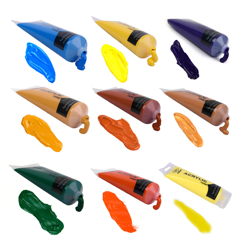 供应100ML18色颜料DIY墙绘防水丙烯颜料 美术水彩颜料批发产品图