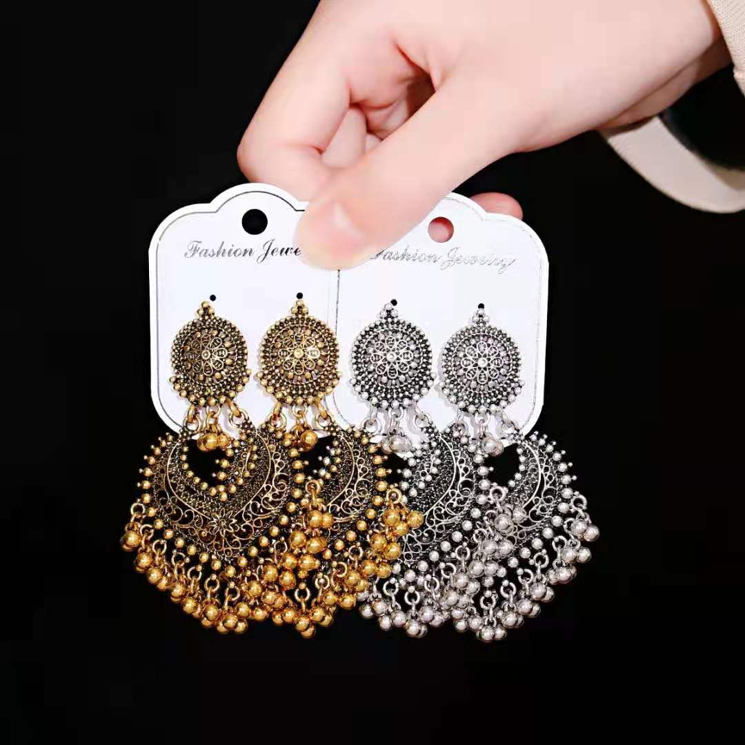 Stylish Earrings 2021 trend New retro all-in-one Indian earrings