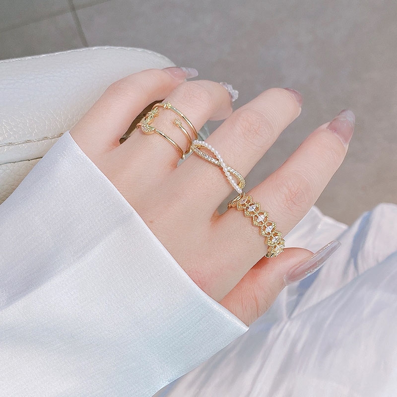 Butterfly ring female light luxury thin ring tail ring simple geometric winding twist ring niche design