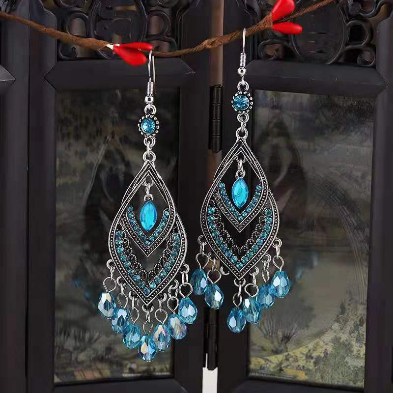 Niche personality fashion earrings 2021 trend new retro all-in-one Indian earrings