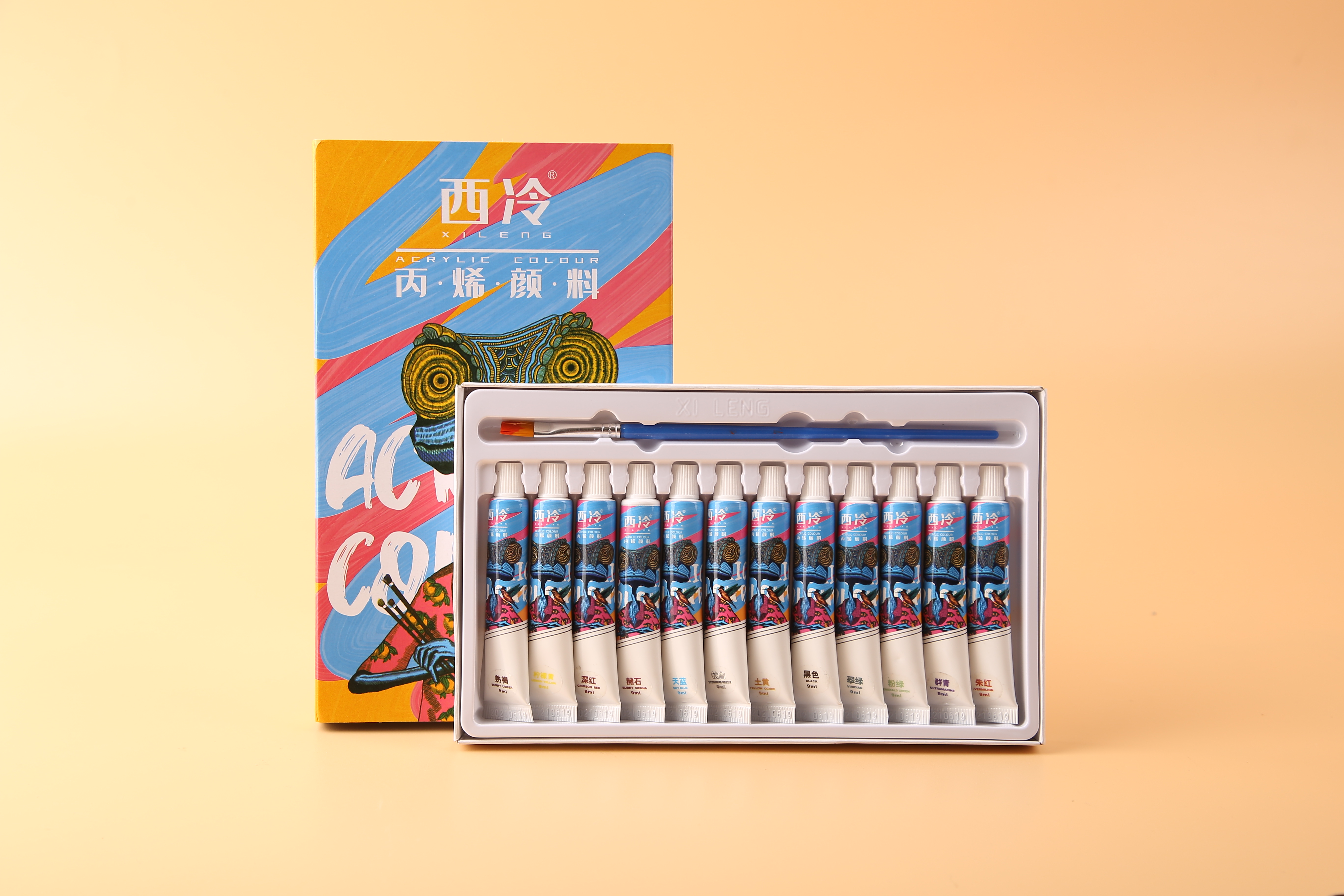 Shanghai Xilong Acrylic Paint Student Set 12-color, 18-color, 24-color 9ml detail image 5