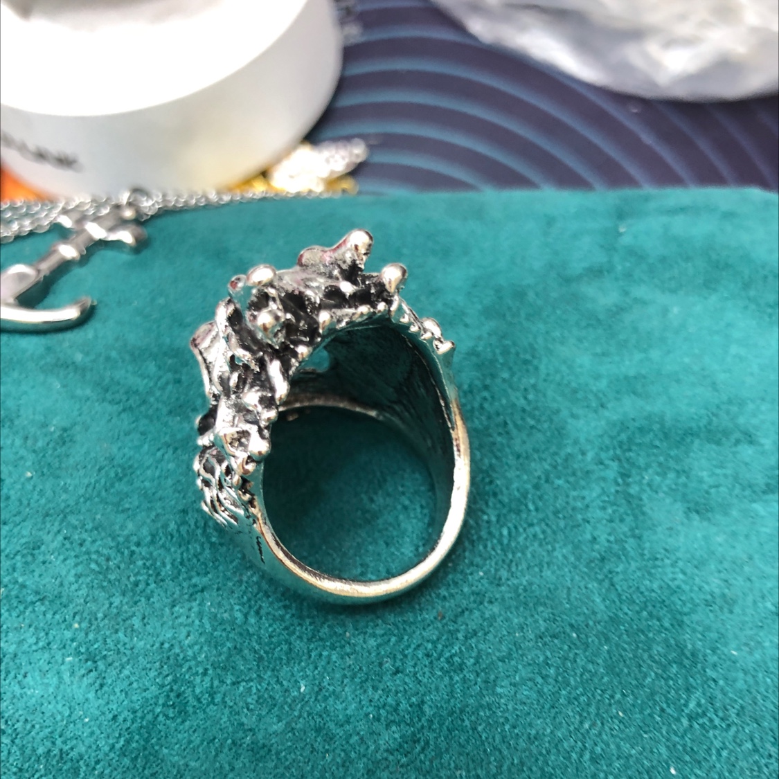 狮子头古银戒指设计现代潮流休闲详情图2