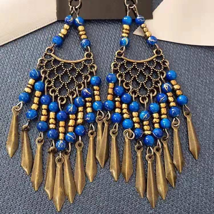 Personalized Fashion earrings 2021 niche trend New retro all-in-one Indian earrings