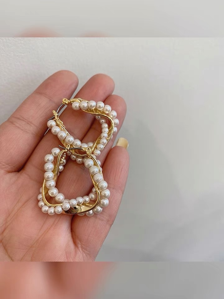 Beaded ear buckles, star-shaped shell long earrings, retro, exquisite, high-end and elegant zirconium-inlaid earrings -029 Jialiang Accessories details Picture