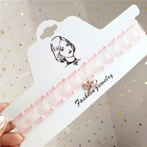 FLY1170 Early Autumn Whisper Forest Necklace Vintage Harajuku Soft sister Fairy pink short choker Academy webbed collarbone chain