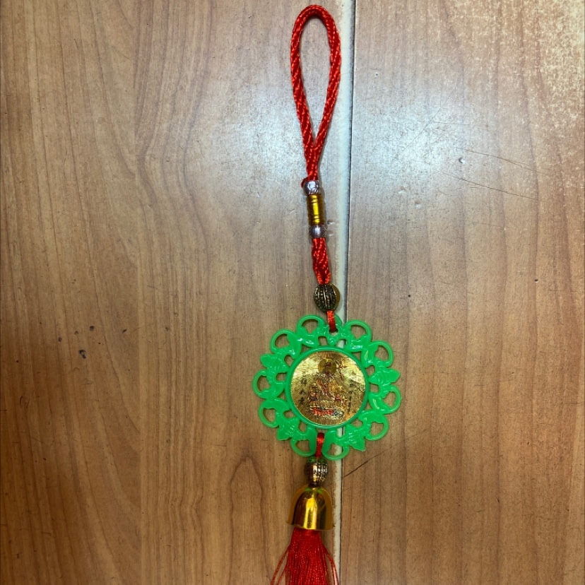 a Pendant green five blessings Avalokitesvara