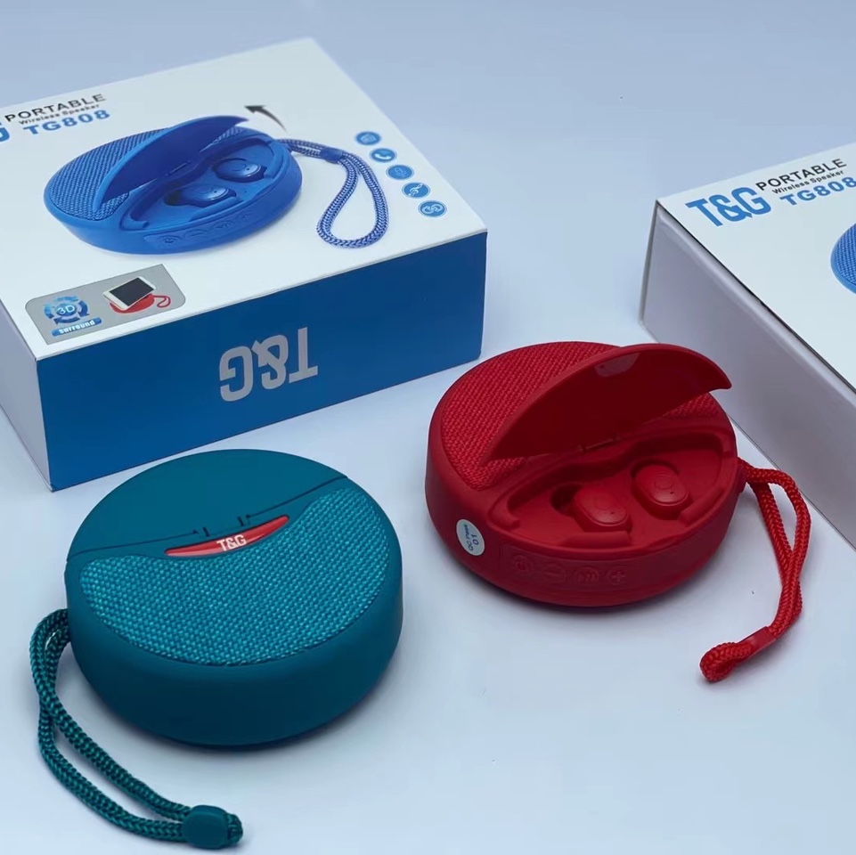 TG808 speaker + headphones 100pcs 28KG, desktop convenient Bluetooth speaker + in-ear