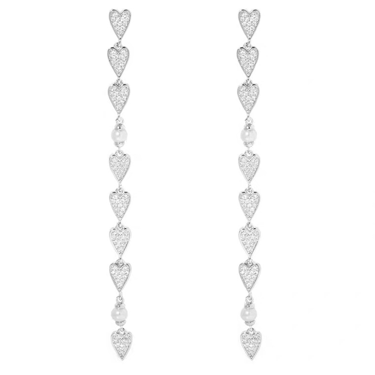 Full of small zirconium water drop long earrings Star shell long earrings retro delicate high-end atmosphere zirconium earpiece -028 good beautiful jewelry