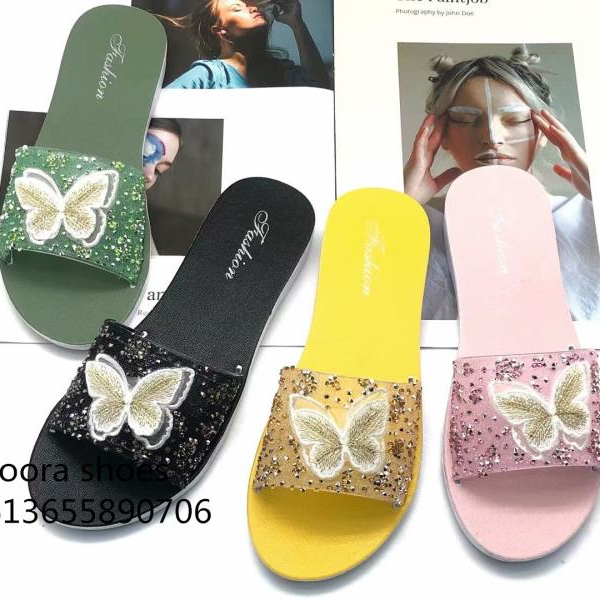 Korean fashion bow diamond with slippers woman