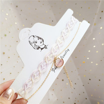 FLY1172 Early autumn Whisper Forest Necklace vintage Harajuku Soft sister fairy pink short choker Academy webbed collarbone chain