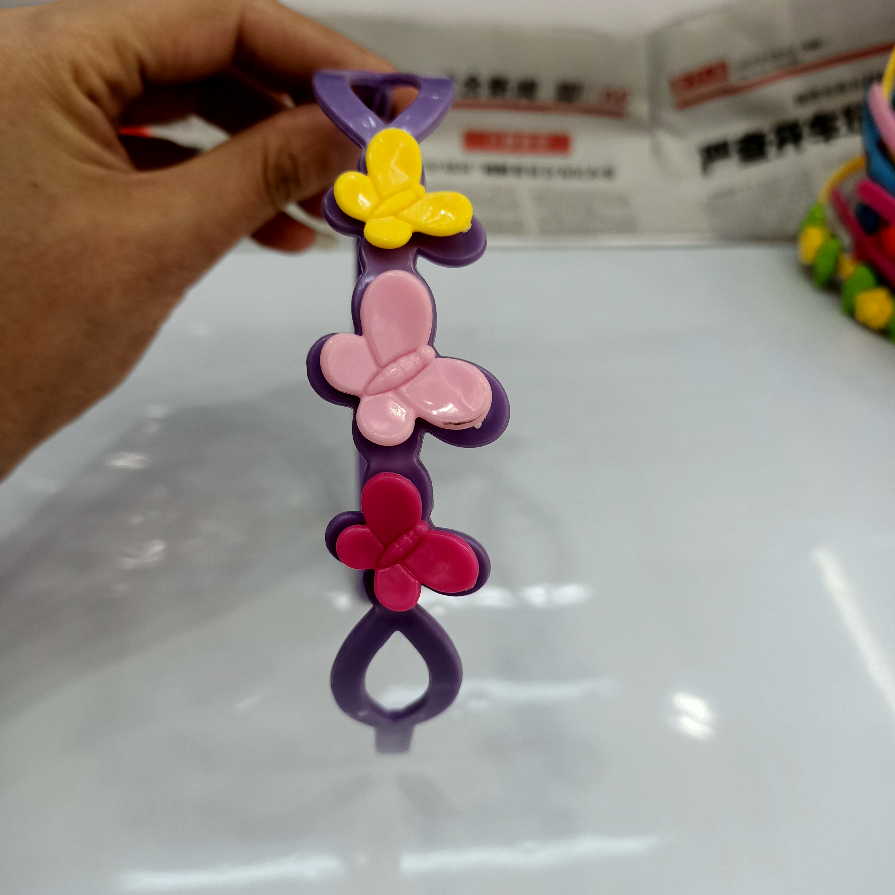 3 butterfly head buckle purple thumbnail