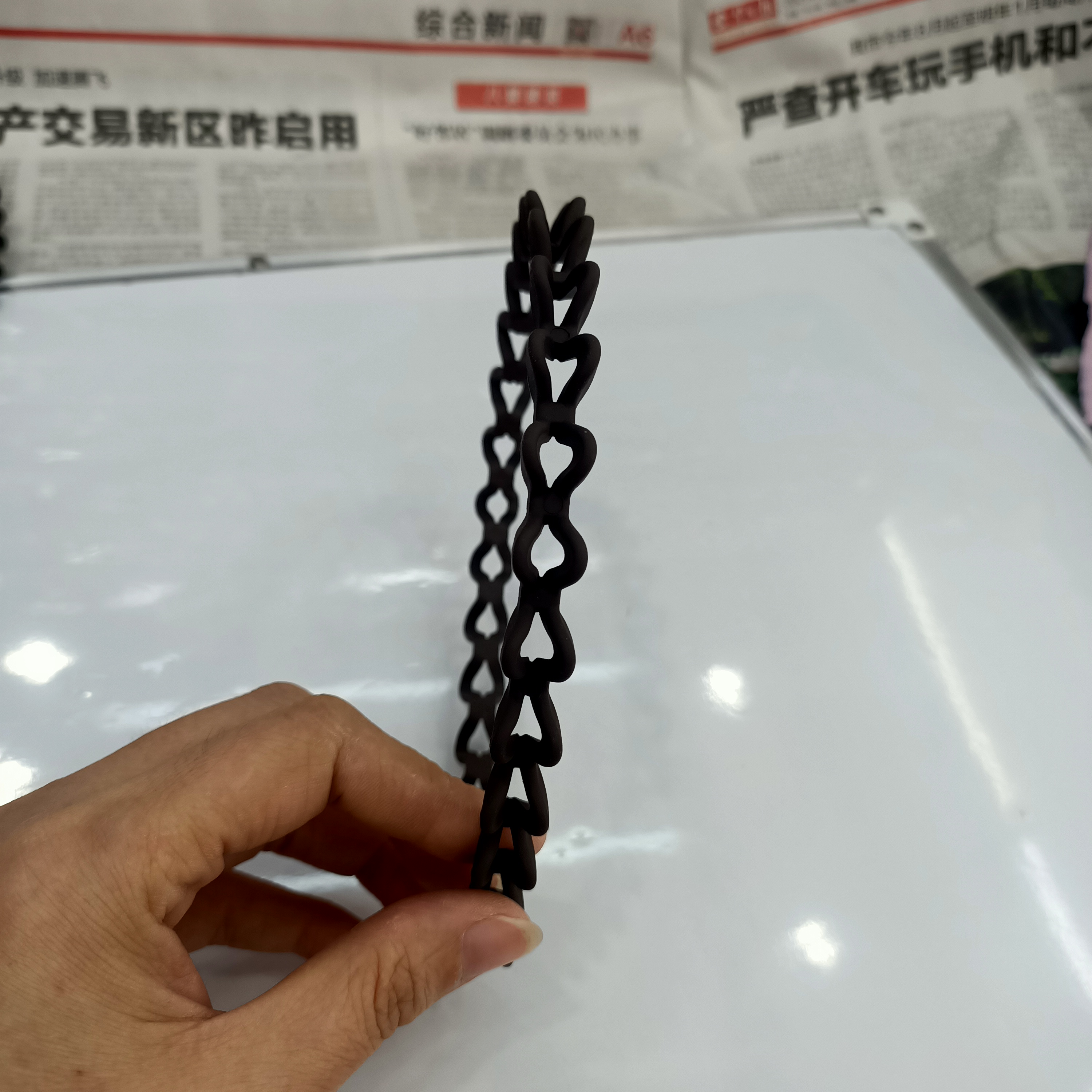Double row instant noodles rubber lacquer head buckle blue thumbnail