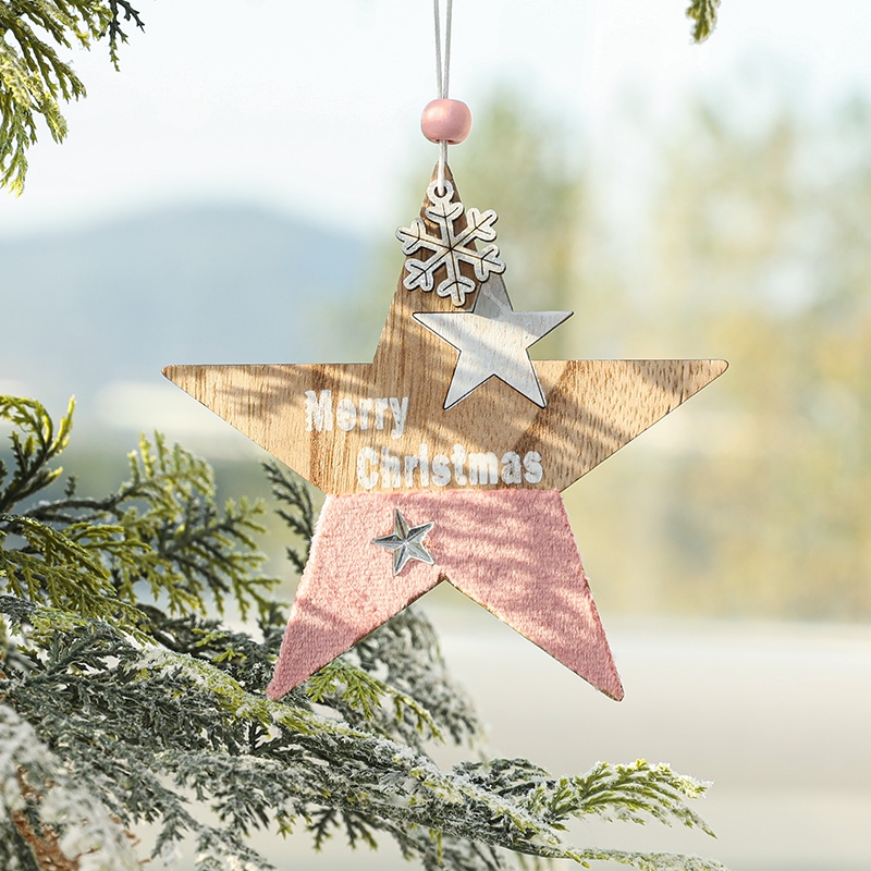 Christmas decorations Wooden craft hollowed-out Christmas tree pendant Wooden Creative New wooden pendant 40