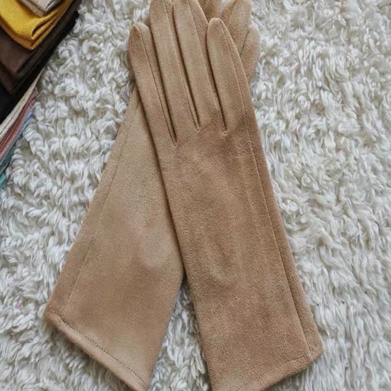 New spring, summer and fall gloves velvety Sun protection gloves for women Driving and riding UV protection gloves deerskin