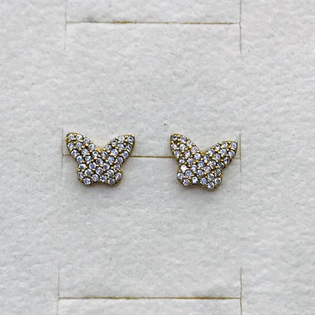 925 silver needle earrings pure copper inlaid with white zircon fashion Korean version 13800 details Picture