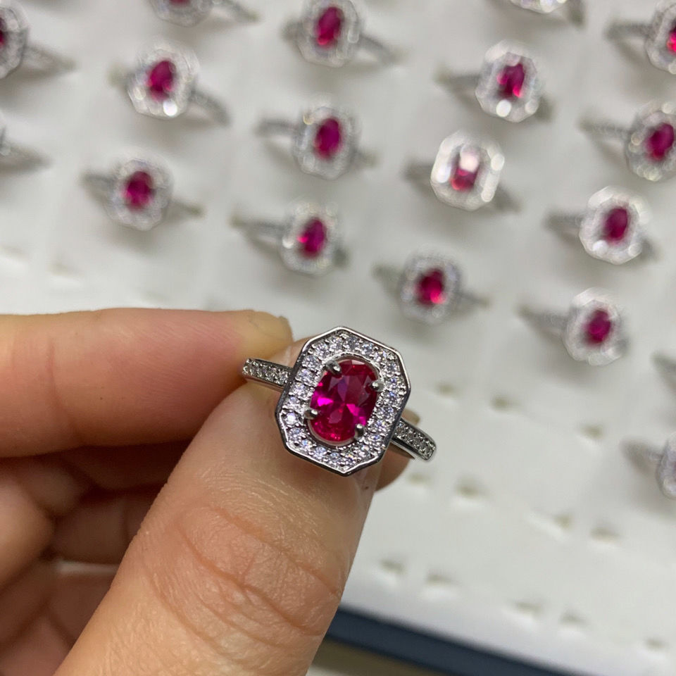 2021 Japan and South Korea personality exaggerated geometry pop jewelry Zircon ring diamond ring 9