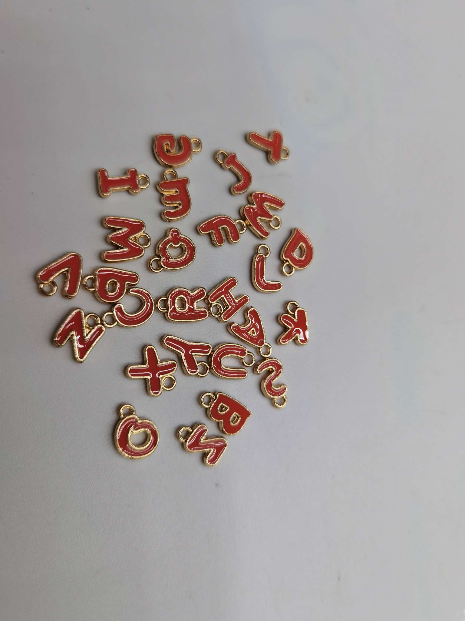 Orange letter pendant Specification image