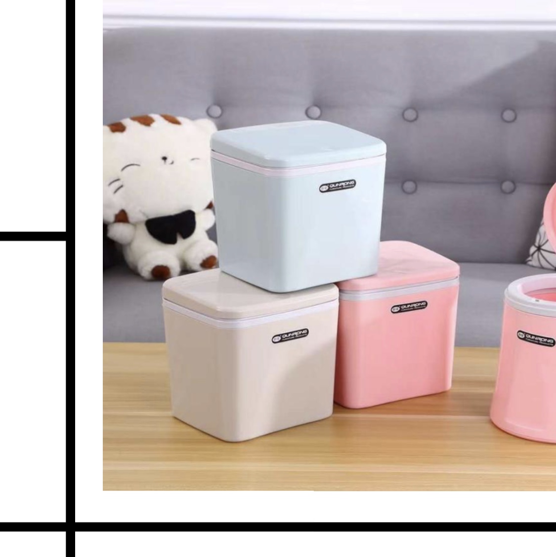 Table Top Square Trash Can Cute Trash Can, Student Trash Can For Men And Women