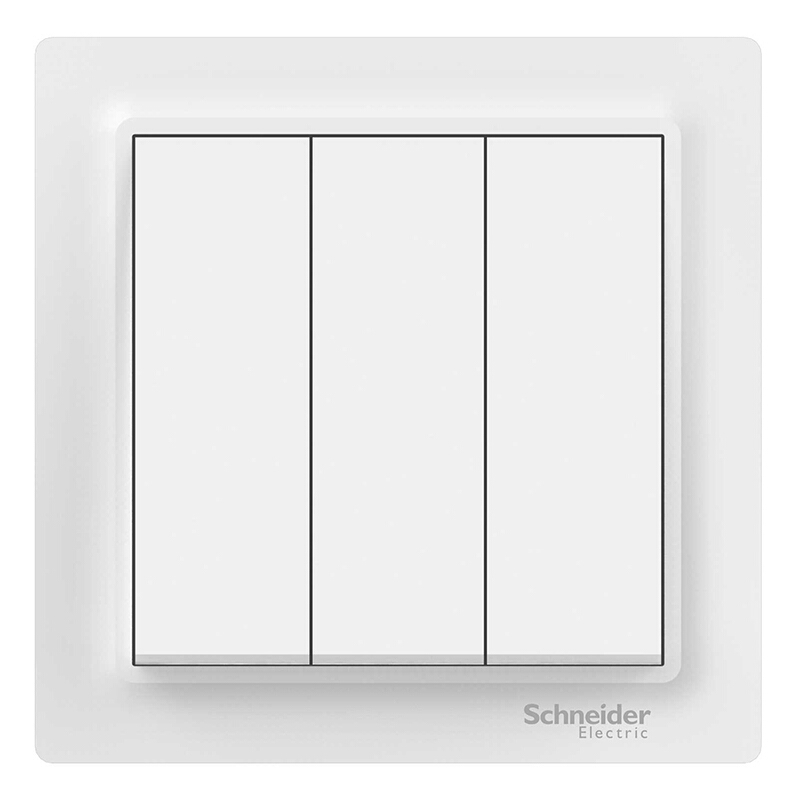 Schneider Jingyi white household three-way dual-control 86-type concealed switch socket details Picture
