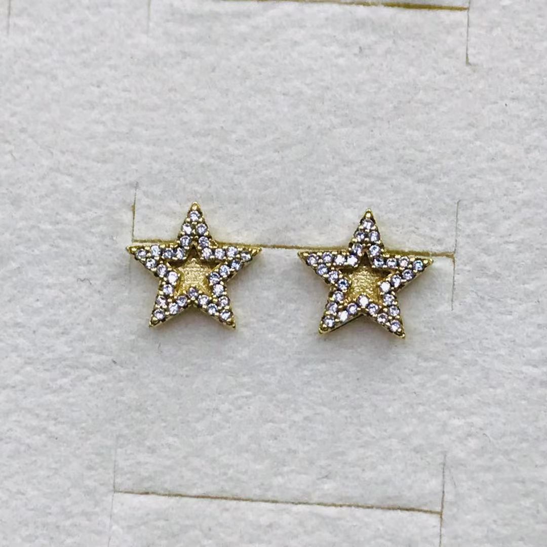 925 silver needle earrings pure copper inlaid with white zircon fashion Korean version 13776 details Picture
