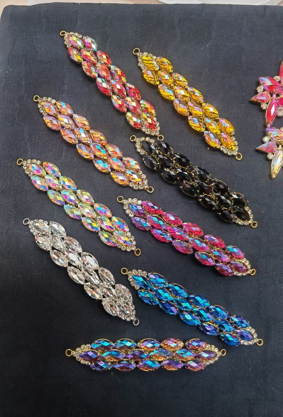 长条装饰配件胸花烫钻服装辅料厂家直销辅料