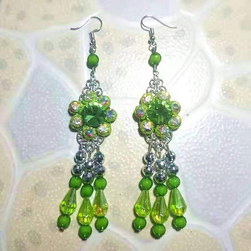 2021 Yunnan ethnic wind collection silver machine embroidered earrings Ethnic jewelry Miao silver embroidery earrings earrings new launch