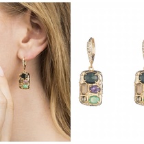 Set earrings Star shell long earrings Vintage delicate high-end atmosphere set zirconium earrings