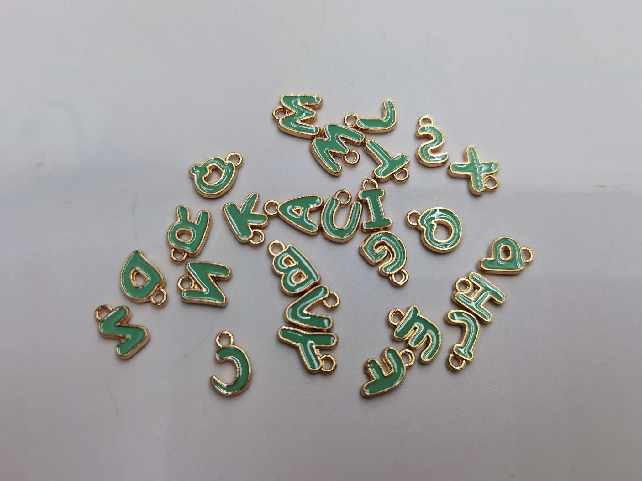 diy jewelry accessories: alloy dot diamond oiled leaf necklaces, earrings, pendants, pendants in multiple colors to choose from Specification image