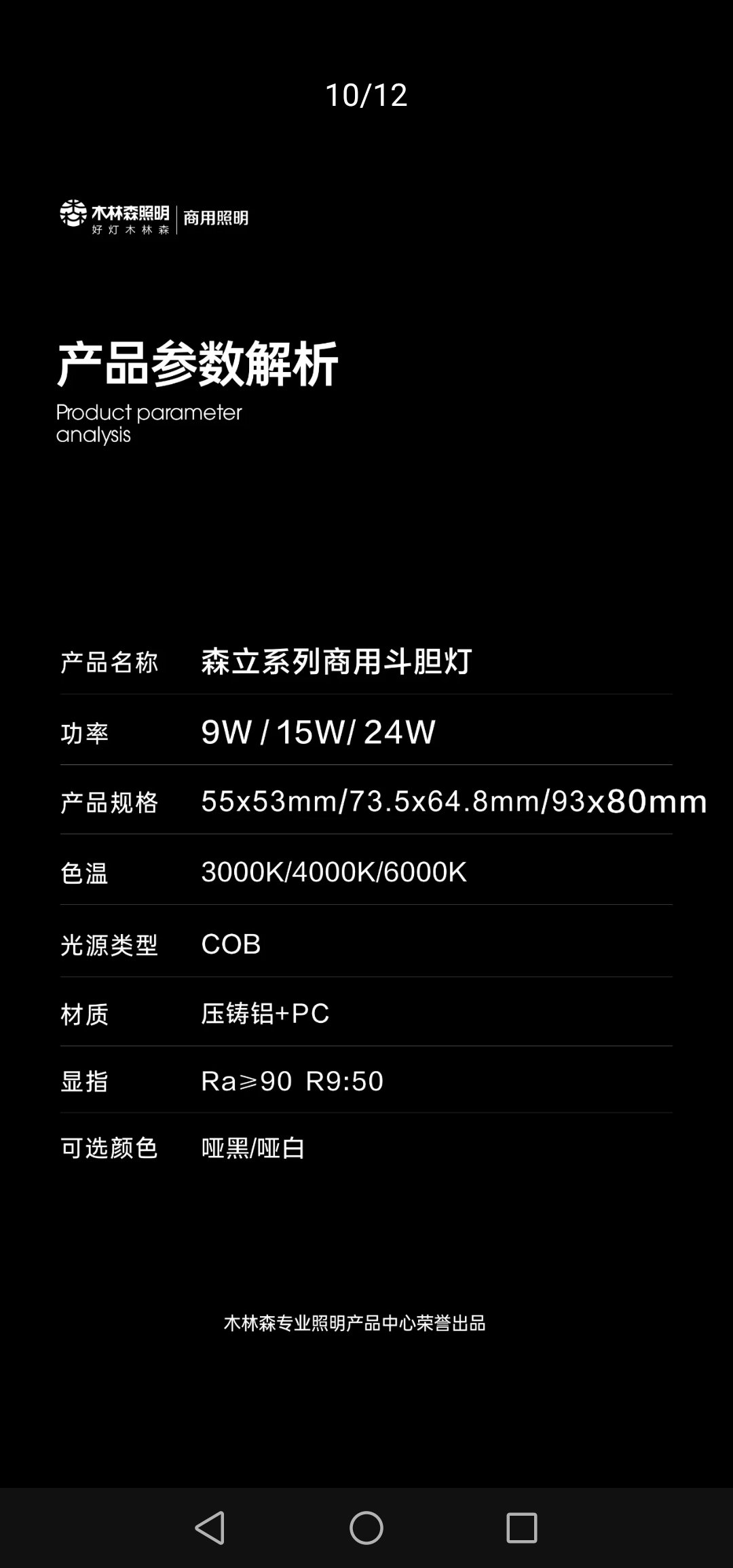 Mulinsen Senli Series grille spotlights 15W single head Item Picture