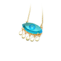 Foreign trade European American fashion source manufacturers stained glass demon eyes necklace simple eyes