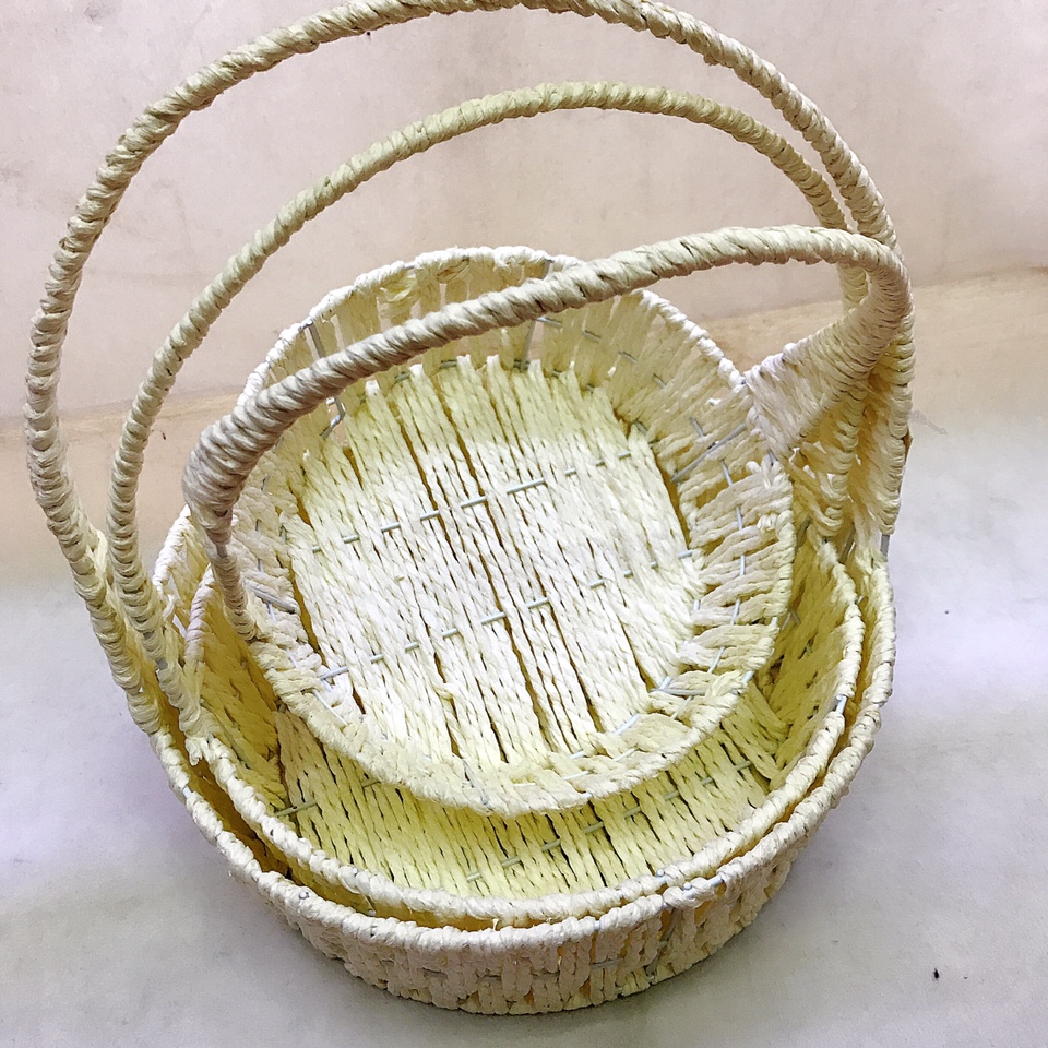 依量工艺手工编织水果篮藤编收纳篮001