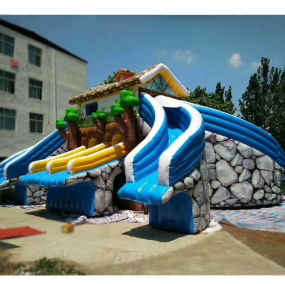 福斯特气模厂家直销充气玩具充气城堡淘气堡充气滑梯跳床喷水滑梯水池淘气堡大型游乐设施PVC牛津布椰树滑梯支架水池