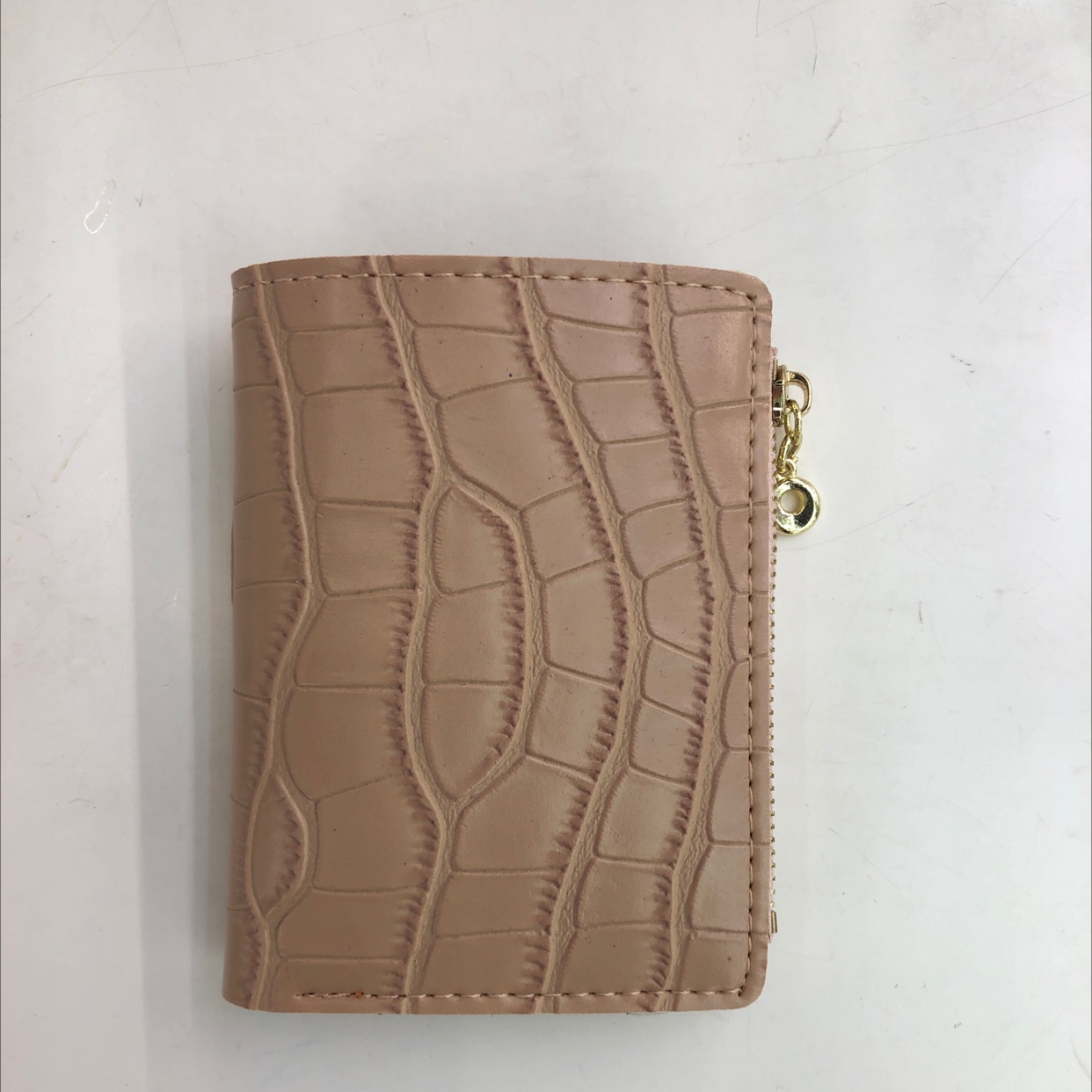 Leather Simple Stone Pattern Large Capacity Women's Pocket Purse Small Purse
