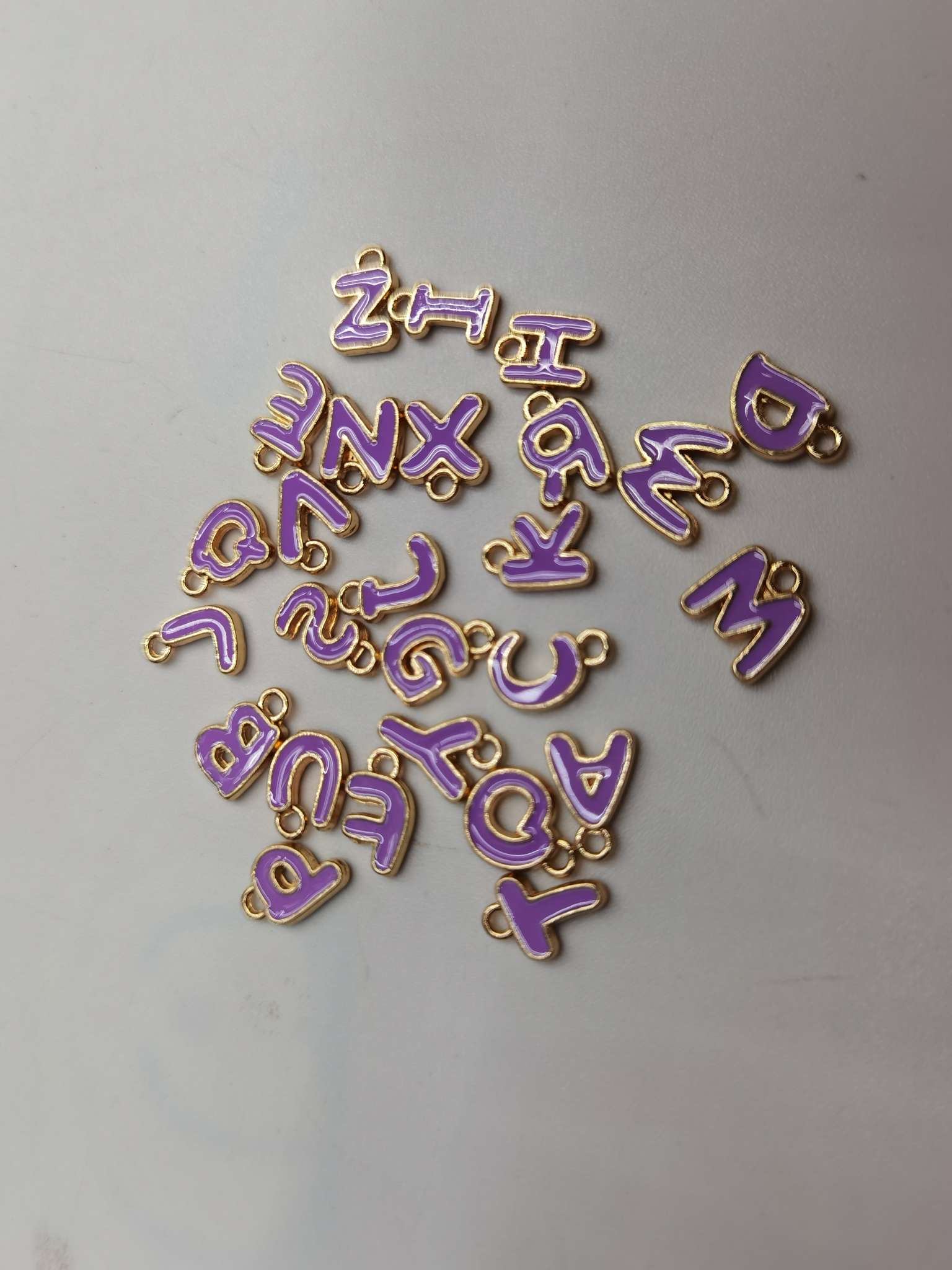 Purple letter pendant details Picture