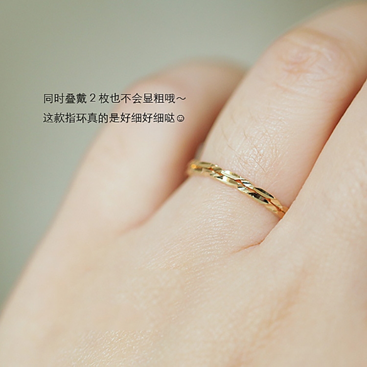No need to remove it when washing hands. Ultra-fine multi-mirror faceted triangular cut 18K gold-plated joint ring, tail ring, open for women Specification image