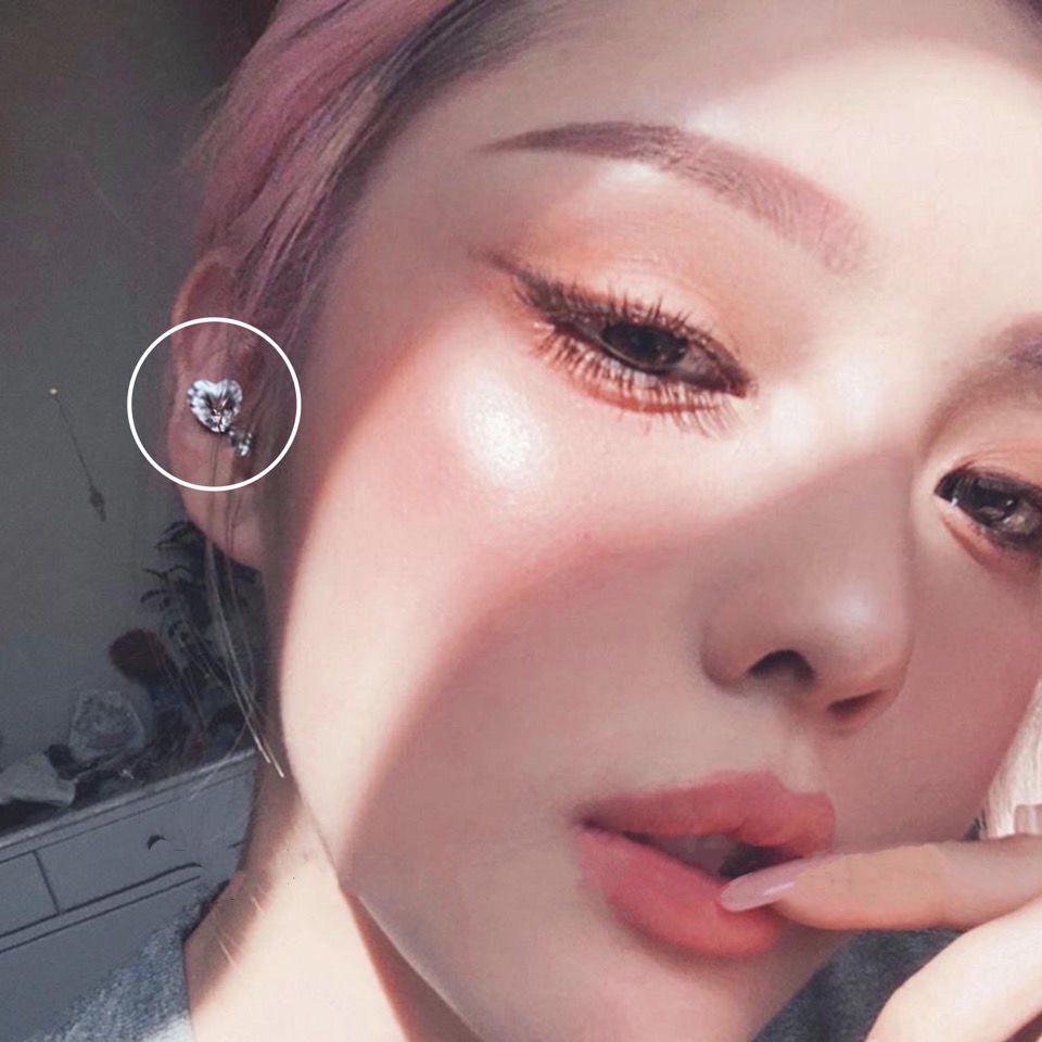 Korean star stud earrings simple cold wind splicing new Korean version of ins earrings interesting life in the wind cute sweet small ear piercing cute sexy personality sweet all fashion generous lovely temperament thumbnail