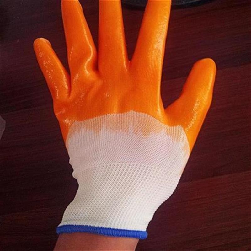 Nylon PVC rubber protective gloves viscoelastic gloves thickened full hanging full immersion type thumbnail