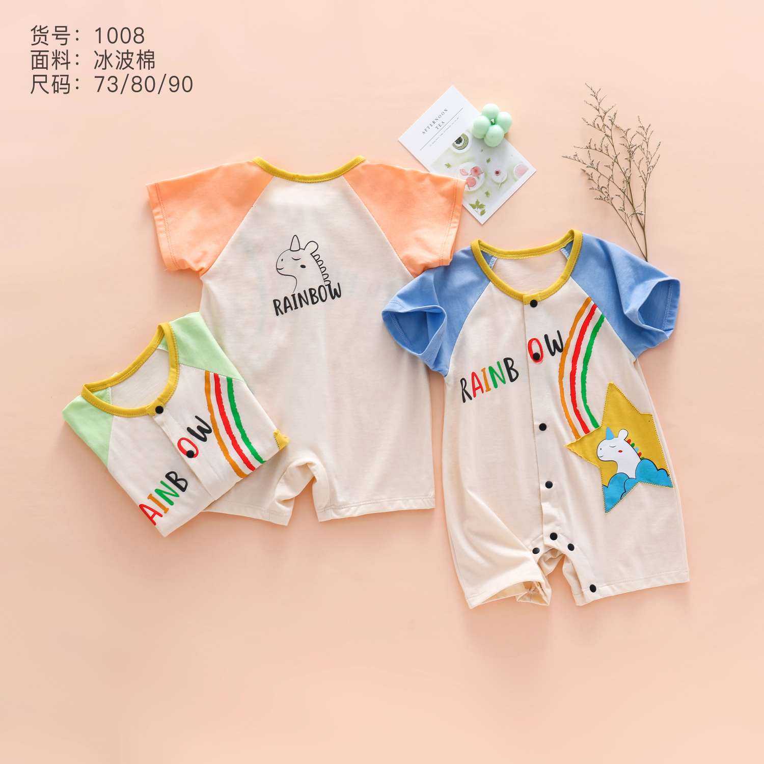 宝宝童装夏装短袖套装衣服1－3岁洋气婴幼儿夏季连体衣详情图2