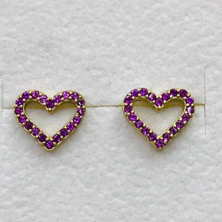 925 silver needle earrings pure copper inset color zircon fashion Korean version 13675 full figure
