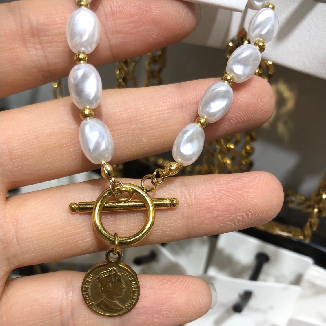 美人头珍珠手链