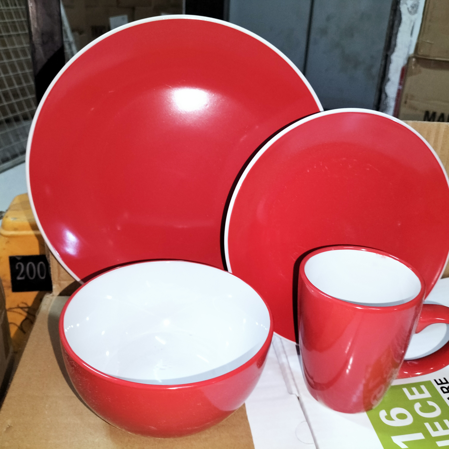 Double-sided glazed 16-head tableware