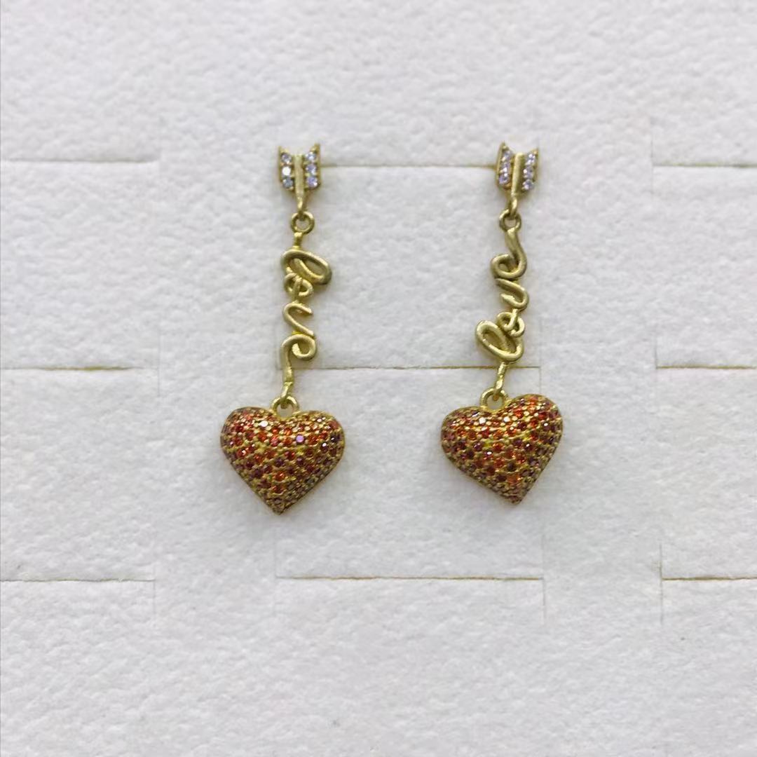 925 silver needle earrings pure copper inset white zircon fashion Korean version 13754 details Picture