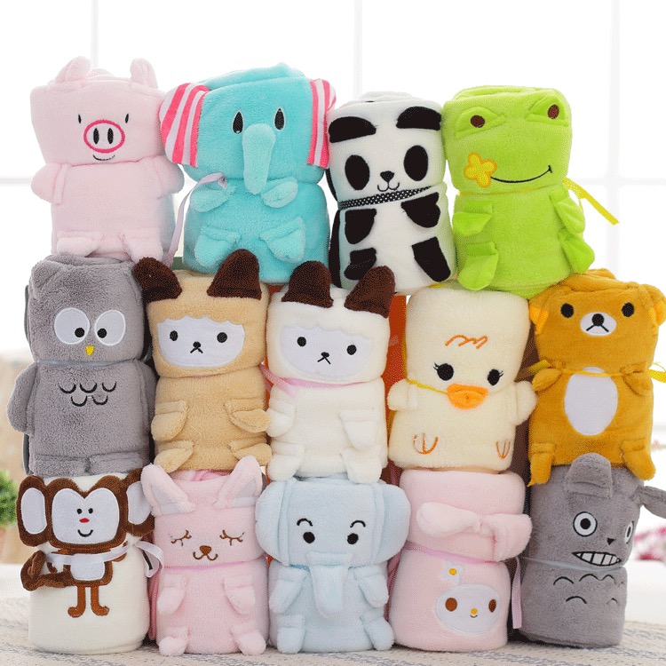 午睡毯珊瑚绒卡通动物卷毯儿童毯空调毯新奇特百货礼品幼儿园盖毯