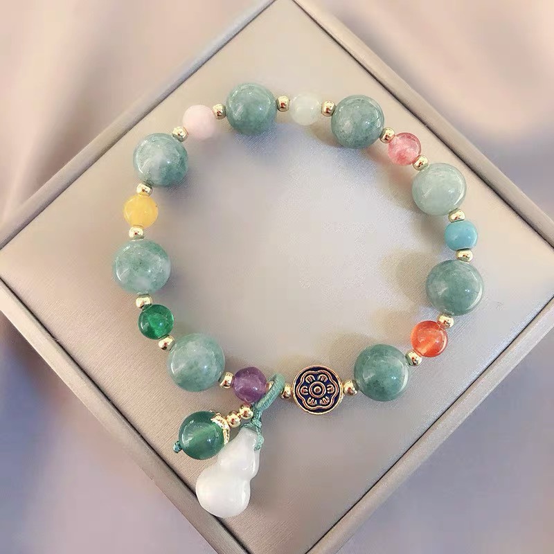 Fashion retro jade bracelet women's new Tibetan style national wind gourd chalcedony bracelet
