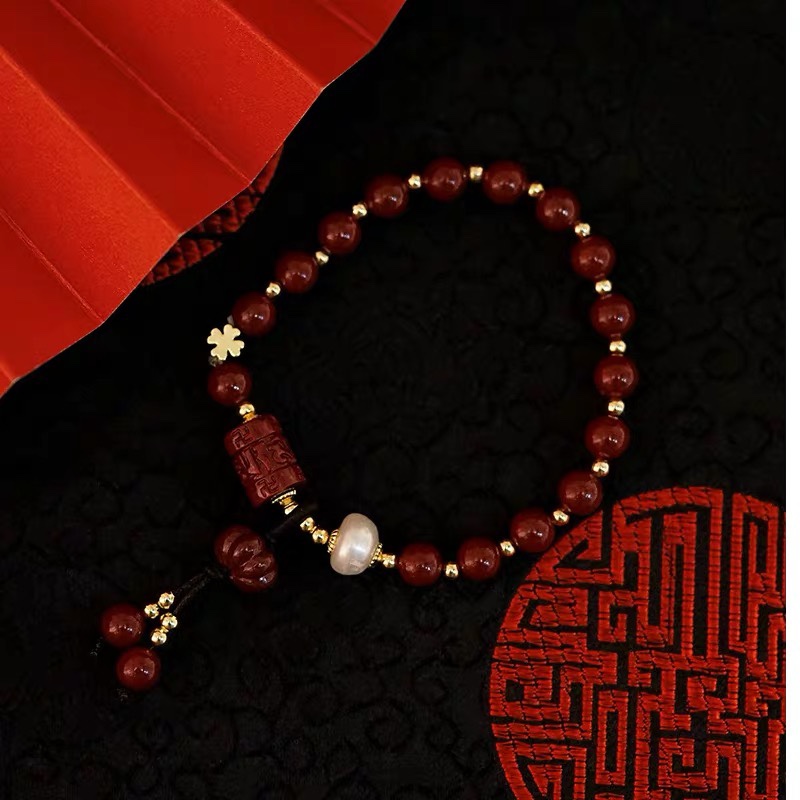 Retro fashion Chinese style jewelry needlework rope vermilion bracelet bracelet couple gift