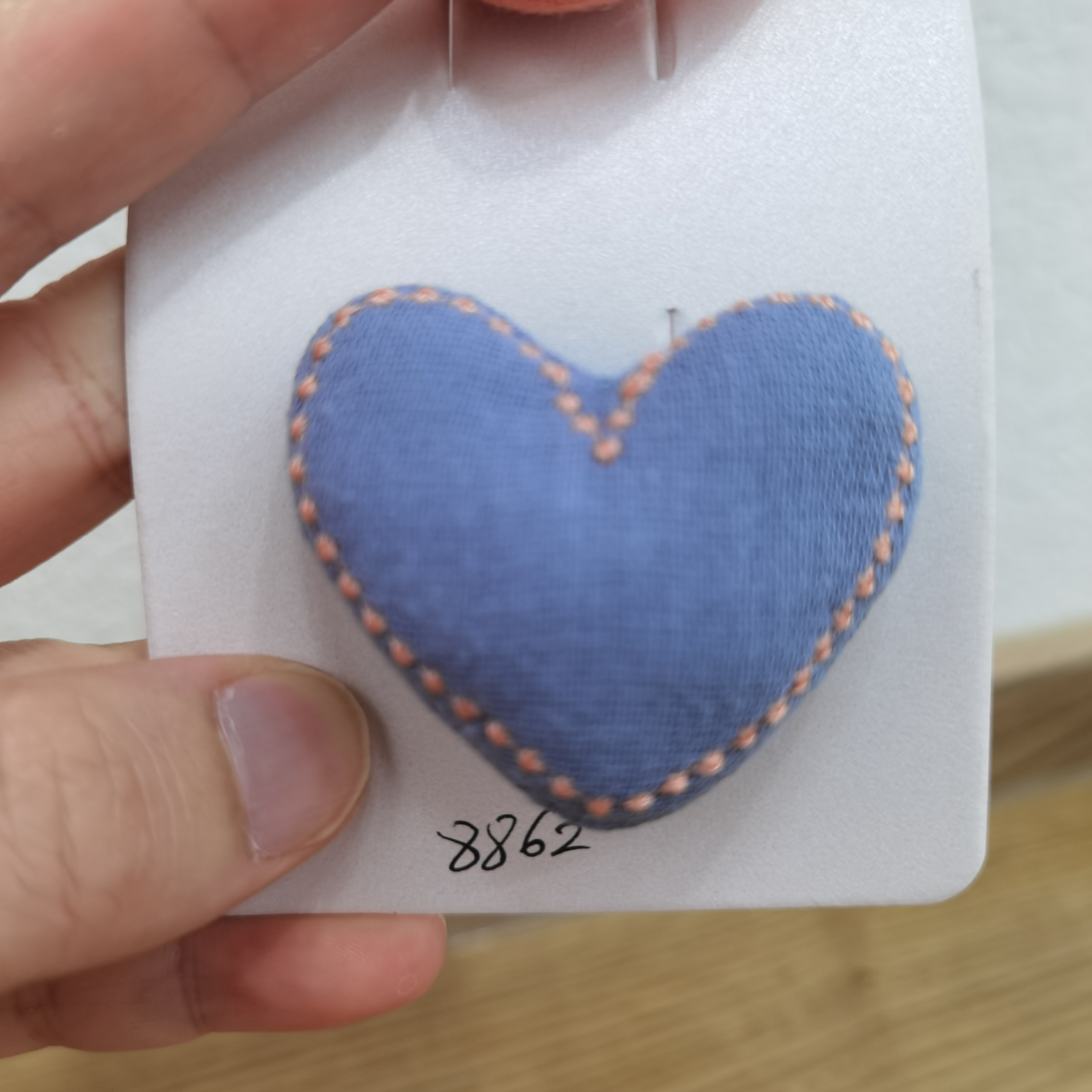 Korean version, cute with lines and contrasting colors, filled with cotton fabric in heart blue