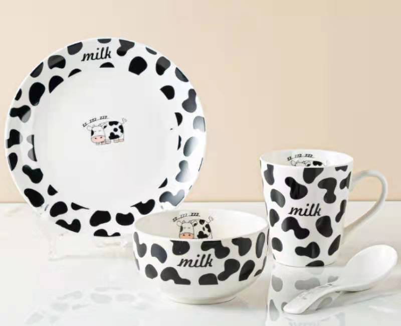 The same style of home macaron ceramic children's set and home cow breakfast cup coffee set as the popular Douyin Internet celebrity details Picture